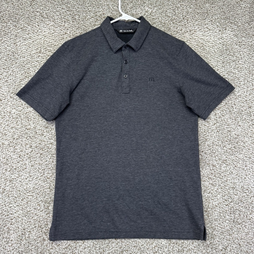 TravisMathew Polo Shirt Men's Size Medium Charcoal Gray Performance Golf Casual